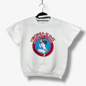 Vintage Virginia Slims Womens Tennis Sweatshirt T Shirt Womens L Oversized Retro